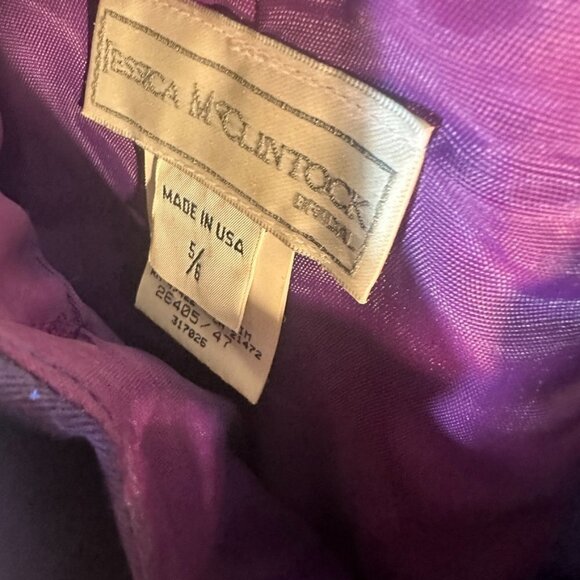 Jessica McClintock "Emily in Paris" Purple Lace Size 5  Gothic Prom Dress drip - Picture 4 of 7